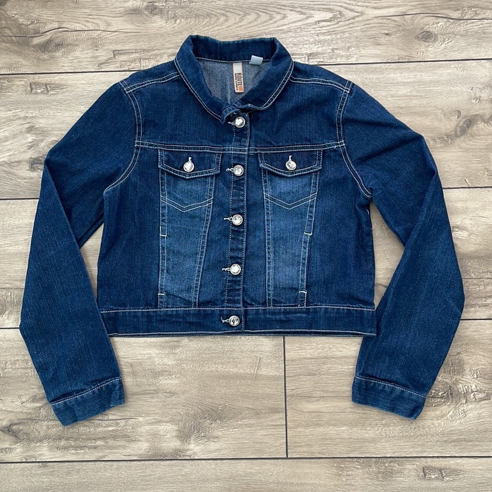 Route 66 Girl Denim Jacket Size XL 14/16